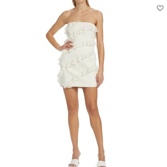Cinq à Sept Ninette Ruffled Mini Dress in Ivory NWT - Picture 5 of 10